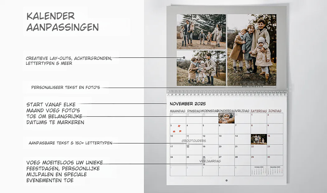 Gepersonaliseerde Muurkalender