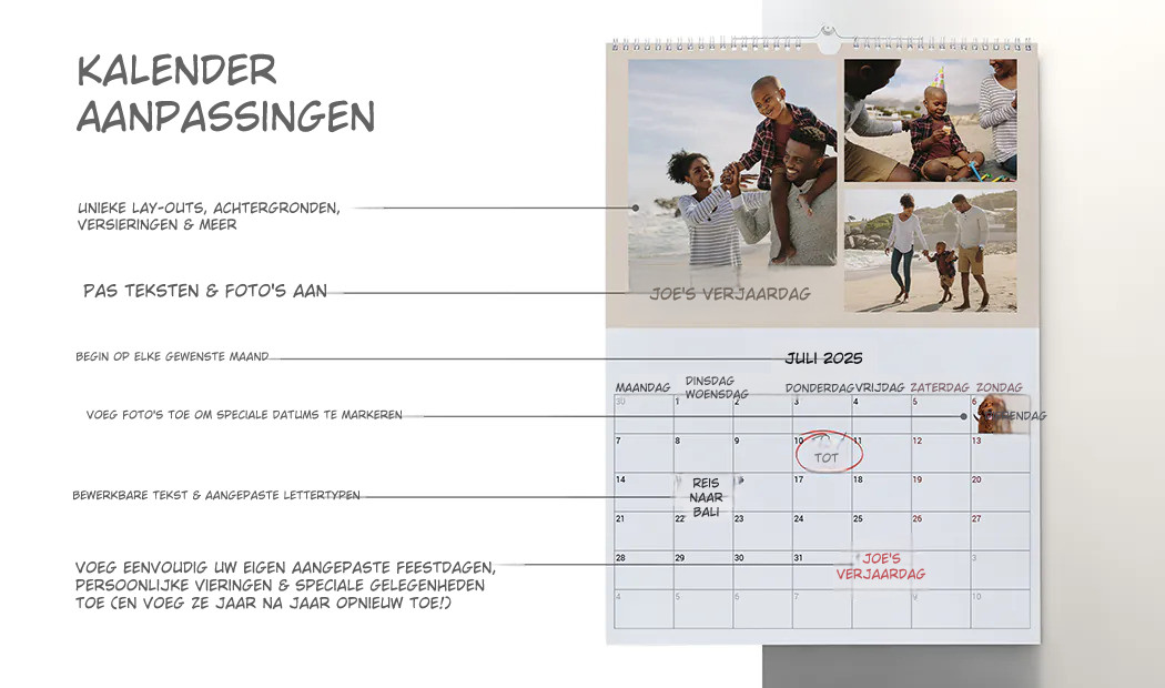 Gepersonaliseerde Muurkalender
