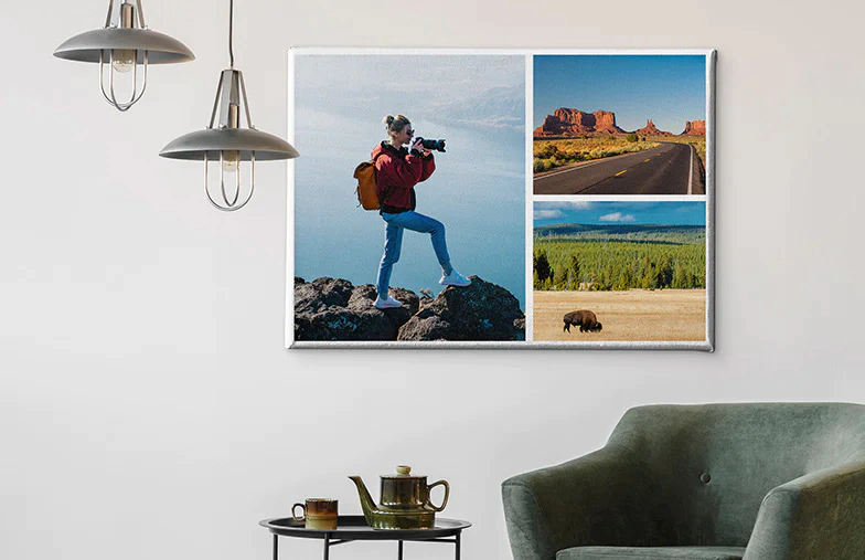 Collage Canvas Prints: Kun je niet kiezen uit al je foto's? Combineer ze allemaal tot één meesterwerk met gepersonaliseerde collage canvas prints.